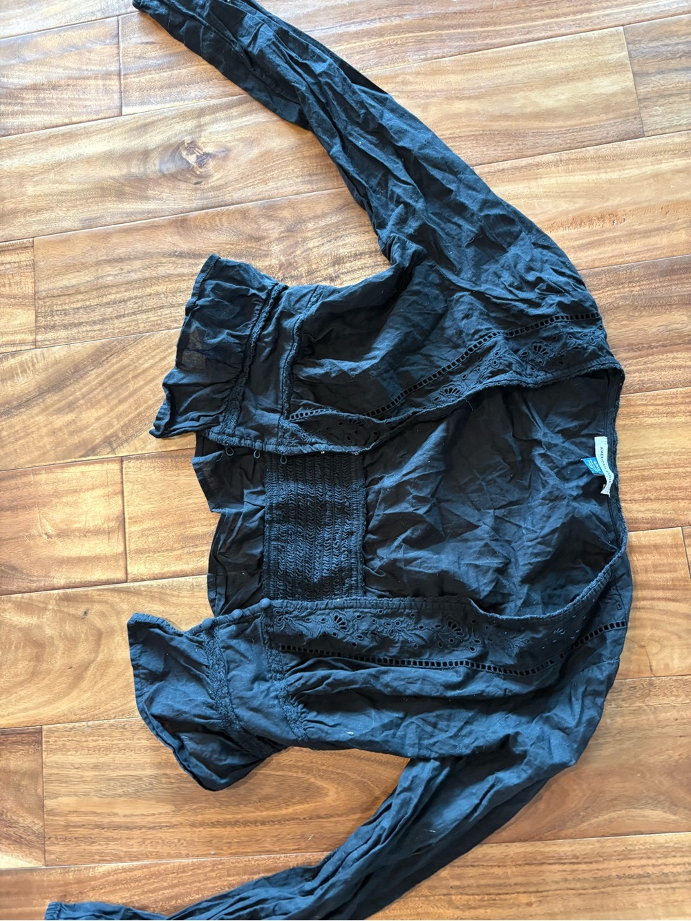 American Eagle Outfitters Black Top with lace Detail